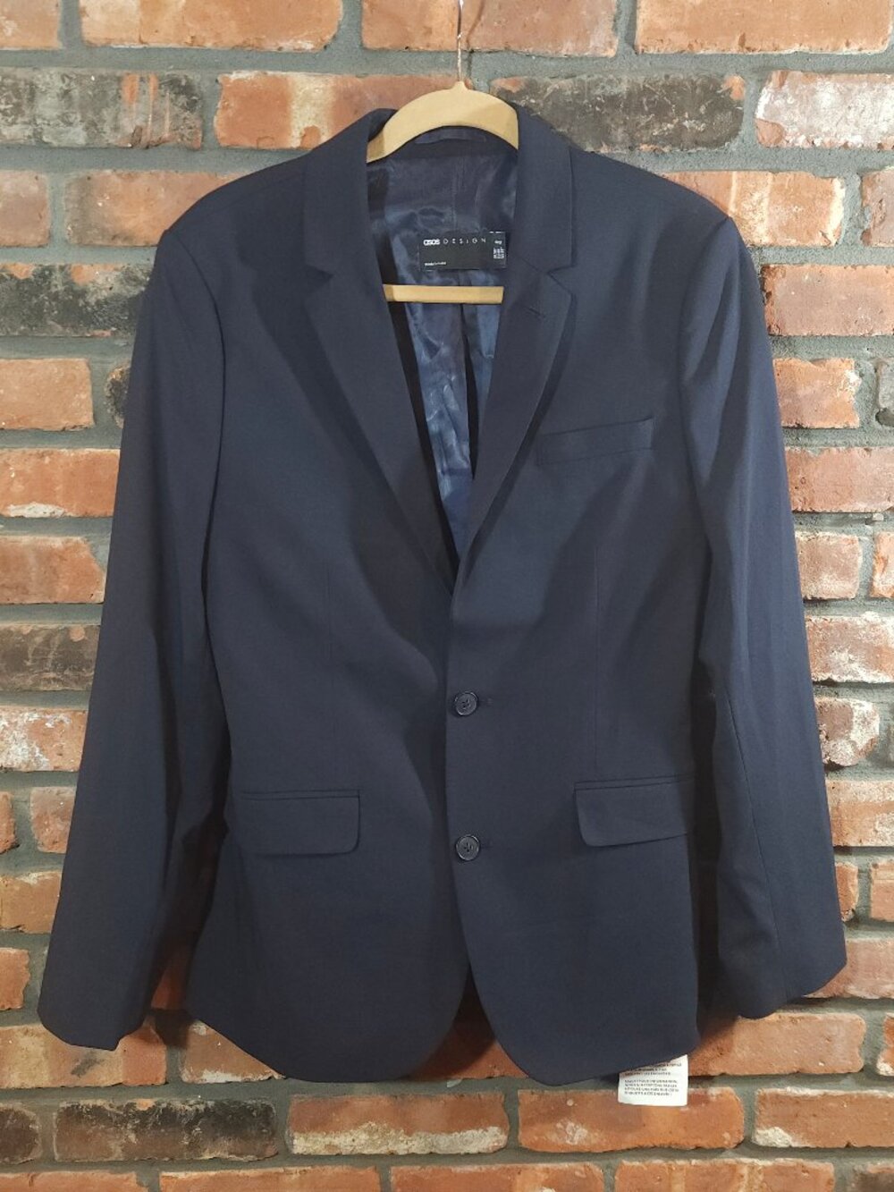 NEW ASOS Navy Blue Single-breasted Two-Button Blazer Sport Coat Men's 38 Reg